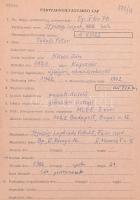 cca 1960-80 Magyar Írószövetség párttag nyilvántartó lapjai (kartonjai), össz. kb. 50 db, közte sok ...