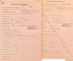 cca 1960-80 Magyar Írószövetség párttag nyilvántartó lapjai (kartonjai), össz. kb. 50 db, közte sok ...