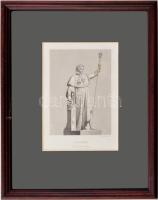 Charles-Louis Schuler (1782-1852): Napóleon. Rézmetszet, papír, XIX. sz. Carlsruhe, Kunst-Verlag kiadása. Paszpartuban, üvegezett fa keretben, 13x9 cm