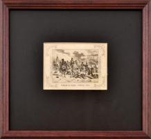 Schlacht bei Eylau, 8 Februar 1807. (Az eylaui csata). Rézmetszet, papír, jelzett a metszeten. Paszpartuban, üvegezett fa keretben, 7x10 cm
