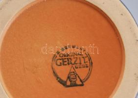 Gerzit német vadász korsó, rókás füllel, ón fedéllel, jelzett, hibátlan, m: 29 cm