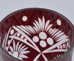 Bordó, csiszolt kristály váza. Hibátlan 20 cm