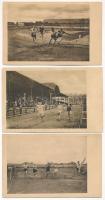 3 db régi Klasszikus Pillanatok sport képeslap: Orsz. bajnokság 1912, FTC (Fradi) verseny 1911, KAOE verseny 1913 - futóversenyek / 3 pre-1945 Hungarian sport postcards: running races