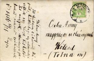 1916 Balatonalmádi, Osztrák-magyar katonák tábora, háttérben az almádi villák egy része. photo (EK)