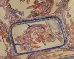 Japán szacuma (Terebess) kézzel festett, jelzett, hibátlan 19x16 cm