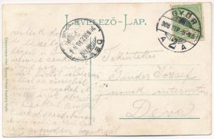 1908 Győr, Deák utca 100 év múlva a jövőben montázs. Berecz Viktor kiadása / in the future montage (...