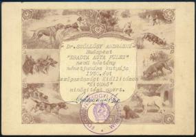 1950 A mezőgazdasági kiállításon kiállított oklevél német juhászkutya minősítéséről