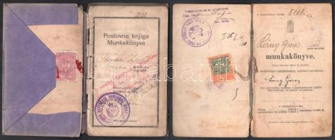 1922-1926 5 db munkakönyv (női szabó, cukrász, hentes, stb.)