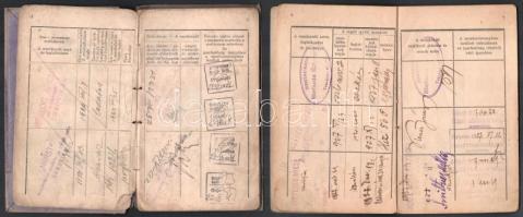 1922-1926 5 db munkakönyv (női szabó, cukrász, hentes, stb.)