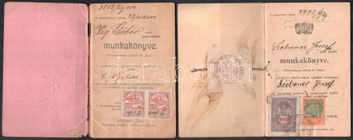 1922-1926 5 db munkakönyv (női szabó, cukrász, hentes, stb.)