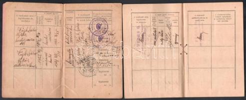 1922-1926 5 db munkakönyv (női szabó, cukrász, hentes, stb.)