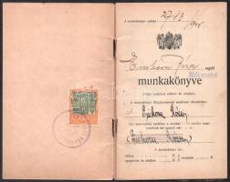 1922-1926 5 db munkakönyv (női szabó, cukrász, hentes, stb.)