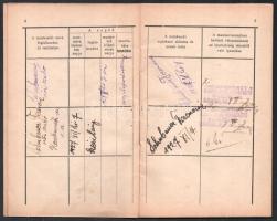 1922-1926 5 db munkakönyv (női szabó, cukrász, hentes, stb.)