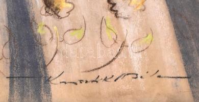 Kassák (?) Béla jelzéssel: Női portré. Pasztell, papír, feltekerve, 50×70 cm