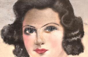 Kassák (?) Béla jelzéssel: Női portré. Pasztell, papír, feltekerve, 50×70 cm