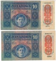 1915. 10K piros "DEUTSCHÖSTERREICH" felülbélyegzéssel (2x) T:III szép papír
Hungary 1915....