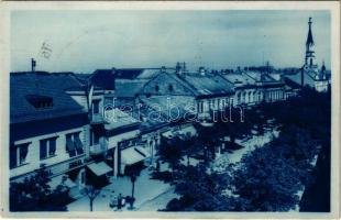 1938 Losonc, Lucenec; Masaryková ulica / Masaryk utca Engel, Hegyi, Salgó üzlete / street view, shops + &quot;1938 Losonc visszatért&quot; So. Stpl. (EK)