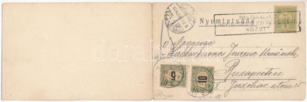 1904 Nagyszombat, Tyrnau, Trnava; látkép, zsinagóga. 2-részes kihajtható panorámalap / general view ...