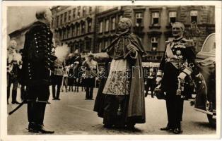 1938 Budapest, Szent Év, Eugenio Pacelli bíboros (a későbbi XII. Piusz pápa) és Horthy kormányzó (szakadás / tear)