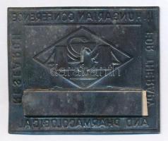 DN "II. Hungarian Conference for Therapy and Pharmacological Research" fém névtábla "...