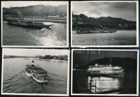 cca 1950-55 össz. 4 db fotó a Szabadság n. hajóról, a Duna budapesti szakaszán, egyiken hátterében a romos budai vár, 9x13 cm