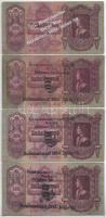 1930. 100P (4x) mindegyik bankjegy klf Éremgyűjtők felülbélyegzéssel T:III