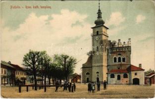 Podolin, Podolínec (Szepes, Zips); Római katolikus templom. Pollák és Mocznik kiadása / Catholic church (b)