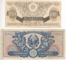 Románia 1947. 100L + 1948. 1000L T:III,III-
Romania 1947. 100 Lei + 1948. 1000 Lei C:F,VG