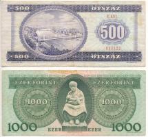 1990. 500Ft + 1992. 1000Ft (a papíron több helyen kopások) T:III
Adamo F43, F46