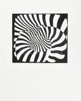 Victor Vasarely (1908-1997): Zebrák. Szitanyomat, papír, jelzés nélkül, 27,5x31 cm / Victor Vasarely (1908-1997): Zebras. Serigraphy on paper, unsigned