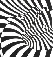 Victor Vasarely (1908-1997): Zebrák. Szitanyomat, papír, jelzés nélkül, 27,5x31 cm / Victor Vasarely...