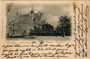 1903 Pozsony, Pressburg, Bratislava; Színház tér. Schmidt Edgar kiadása / Theaterplatz / Theatre Square (EK)