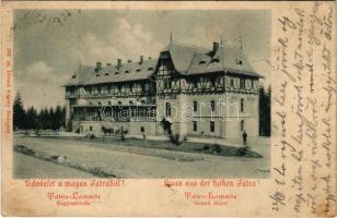 1901 Tátralomnic, Tatranská Lomnica (Magas-Tátra, Vysoké Tatry); Nagyszálloda. Divald Károly 314. sz. / Grand Hotel (fl)