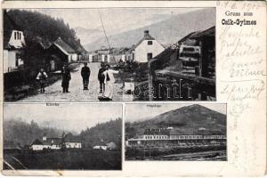 1900 Csíkgyimes, Csík-Gyimes, Ghimes; Kirche, Station / Csendőrök a határon, templom, vasútállomás / gendarmes at the border, church, railway station (EB)