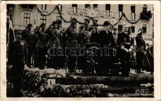 1940 Marosvásárhely, Targu Mures; bevonulás, vitéz Nagybányai Horthy Miklós Magyarország kormányzója és felesége Purgly Magdolna / entry of the Hungarian troops, Regent Horthy with his wife (EK)