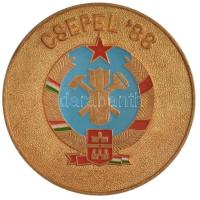 1988. "Csepel '88" zománcozott fém jelvény (38mm) T:1- kis zománchiba