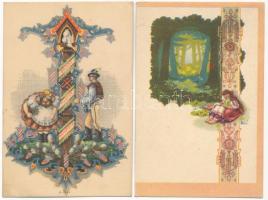 5 db RÉGI magyar irredenta üdvözlő képeslap, Bozó szignóval / 5 pre-1945 Hungarian irredenta greetin...