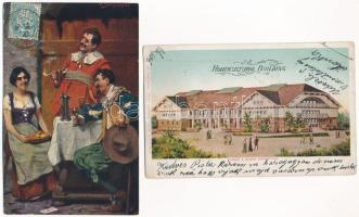 20 db RÉGI képeslap vegyes minőségben: művész motívum, kiállítások, grafikai, városok, tájak