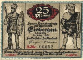 Német Birodalom / Weimari Köztársaság / Eisbergen 1921. 25Pf + 50Pf(2x) + 1M 4klf db, teljes sor T:I