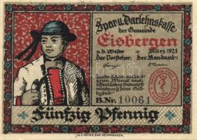 Német Birodalom / Weimari Köztársaság / Eisbergen 1921. 25Pf + 50Pf(2x) + 1M 4klf db, teljes sor T:I