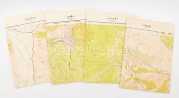 1963-1965 4 db Heves és Nógrád megye topográfiai térkép (Recsk, Parádsasvár, Nagybátony, Bükkszék), egymással érintkezők, 1 : 10.000, 70x60 cm körül
