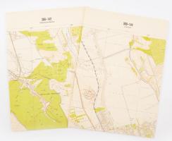 1974 2 db Heves megye topográfiai térkép (Verpelét, Tarnaszentmária), egymással érintkezők, 1 : 10.000, 70x60 cm körül
