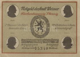 Német Birodalom / Weimari Köztársaság / Weimar 1921. 25Pf(6x) 6klf db, teljes sor T:I