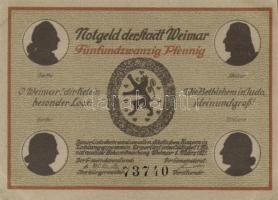Német Birodalom / Weimari Köztársaság / Weimar 1921. 25Pf(6x) 6klf db, teljes sor T:I