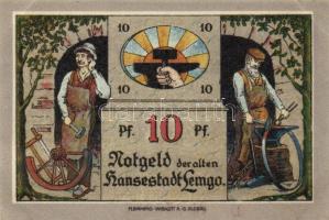 Német Birodalom / Weimari Köztársaság / Lemgo 1921. 10Pf + 25Pf + 50Pf 3klf db, teljes sor T:I