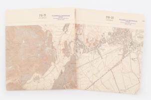 1974 3 db Borsod-Abaúj-Zemplén megye topográfiai térkép (Szerencs, Erdőbénye, Tállya), 1 : 25.000, 48x46 cm körül