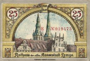 Német Birodalom / Weimari Köztársaság / Lemgo 1921. 10Pf + 25Pf + 50Pf 3klf db, teljes sor T:I