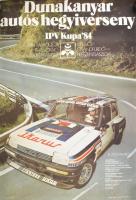 1984 Dunakanyar autós hegyiverseny plakát, ofszet, papír, hajtásnyomokkal, feltekerve, 97x67 cm