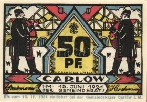 Német Birodalom / Weimari Köztársaság / Carlow 1921. 25Pf + 50Pf + 75Pf 3klf db, teljes sor T:I