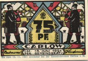 Német Birodalom / Weimari Köztársaság / Carlow 1921. 25Pf + 50Pf + 75Pf 3klf db, teljes sor T:I